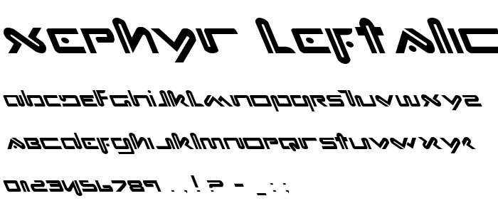 Xephyr Leftalic font